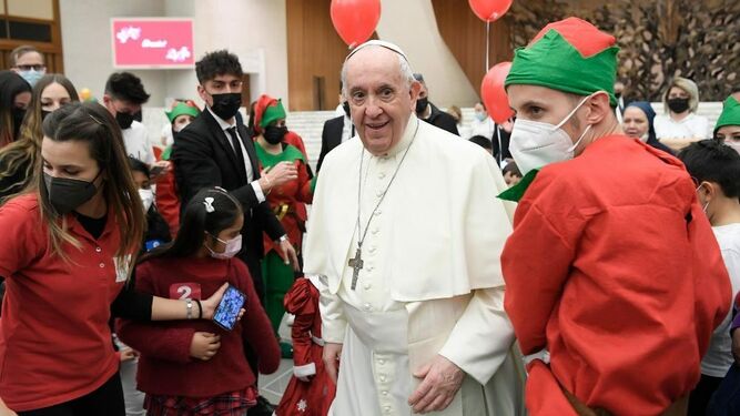 Francisco, con los chicos del dispensario