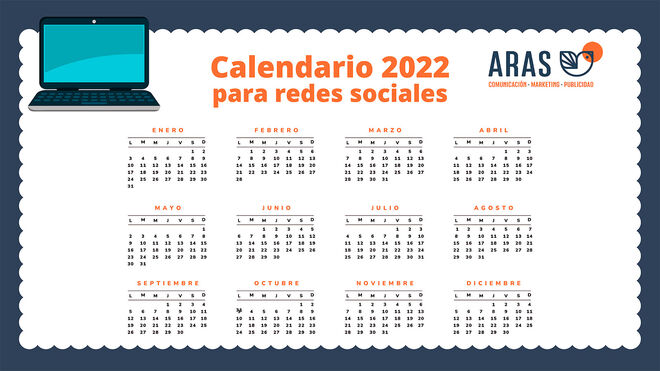 Calendario 2022 de la agencia ARAS con celebraciones, jornadas y eventos del próximo año
