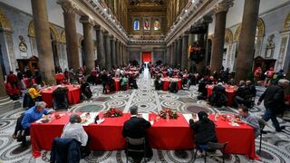 Almuerzo de Navidad en Santa María del Trastevere