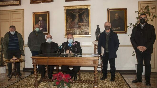 Rueda de prensa en la diócesis de Solsona el 3 de enero.