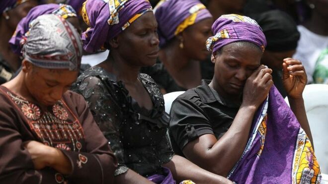 Madres de niñas secuestradas en Nigeria