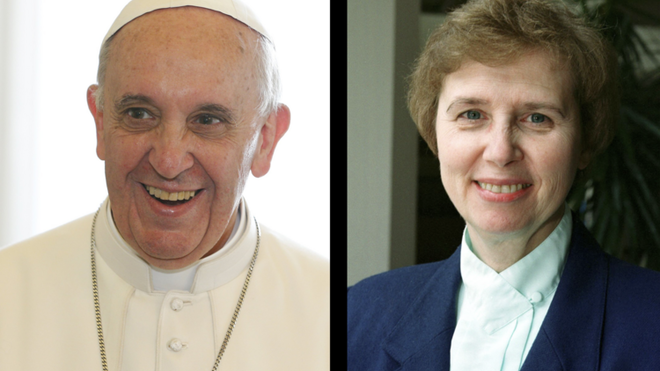 El Papa Francisco y la monja Jeannine Gramick.