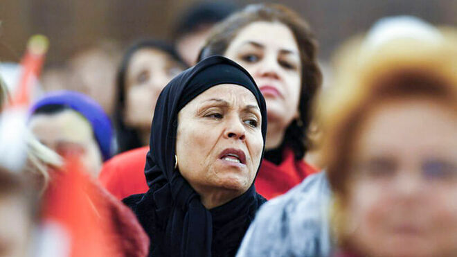 Fieles coptos en El Cairo