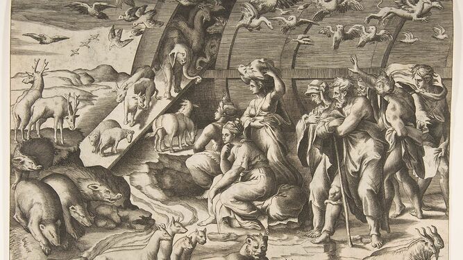 Noah leaving the Ark.