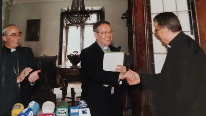 Don Gabino, con Atilano Rodríguez (izqda)