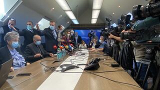 Omella y Cremades, en la rueda de prensa