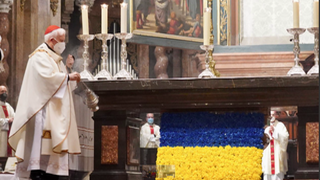 Cañizares, durante la misa por Ucrania
