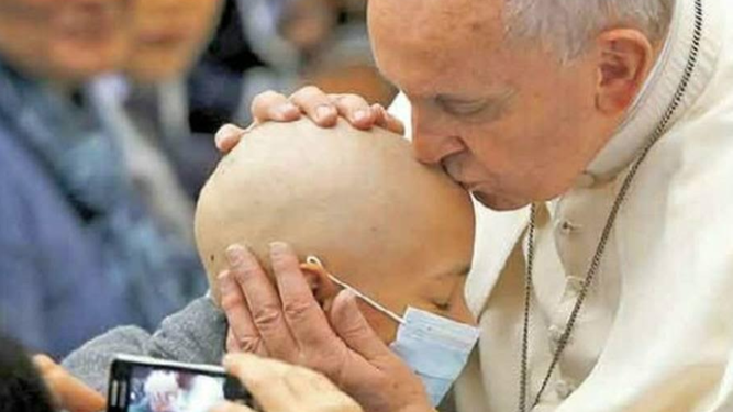 Papa y niño enfermo