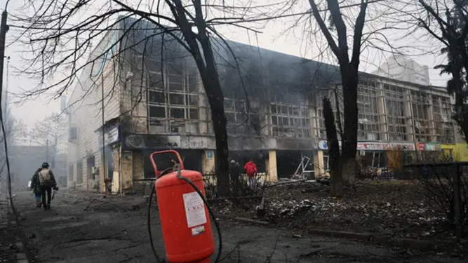 Bombardeo ruso a la torre de televisión de Kiev