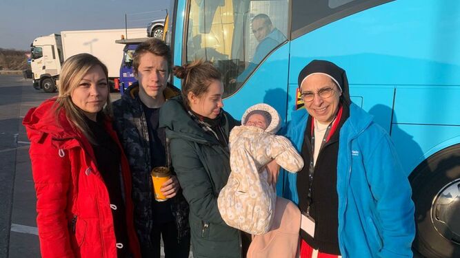 Familias de migrantes ucranianos