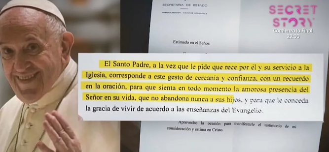 Carta desvelada en Telecinco