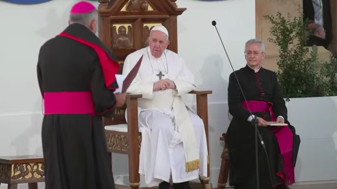 El obispo de Gozo, con el Papa