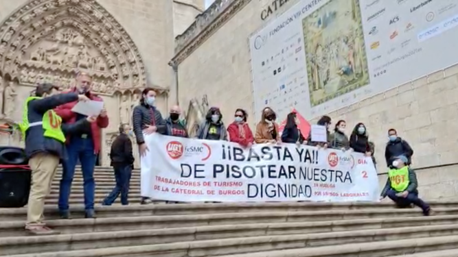 Los trabajadores de la catedral de Burgos, en huelga