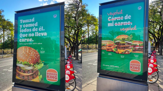 Marquesinas con la campaña de Burger King