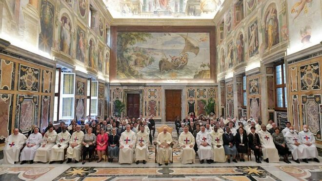 Francisco y representantes de la orden de la Santísima Trinidad