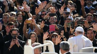 El Papa, durante la audiencia