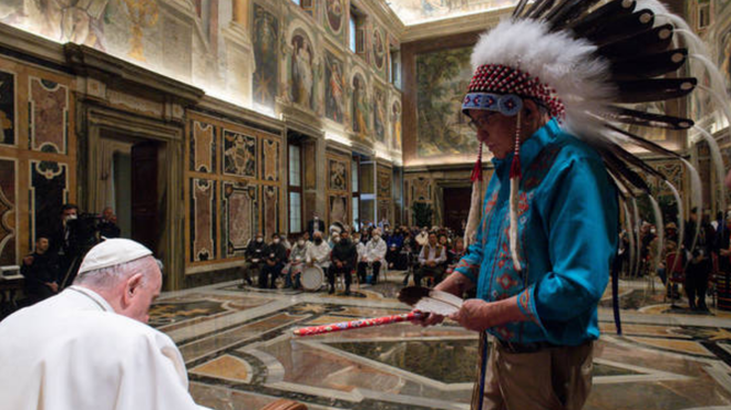 EVisita de las comunidades indias canadienses al Papa