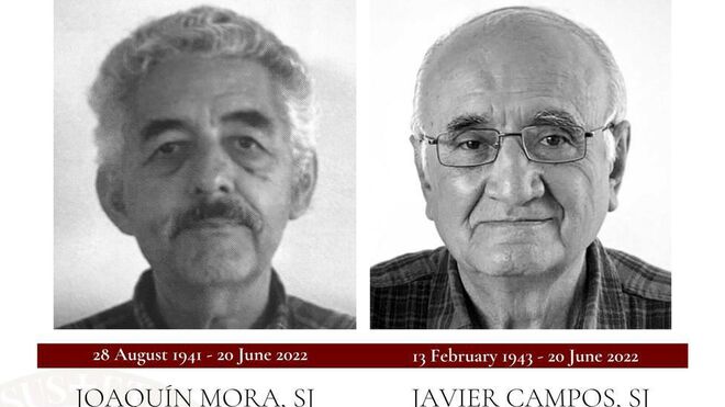Los padres Javier Campos SJ, y Joaquín Mora SJ