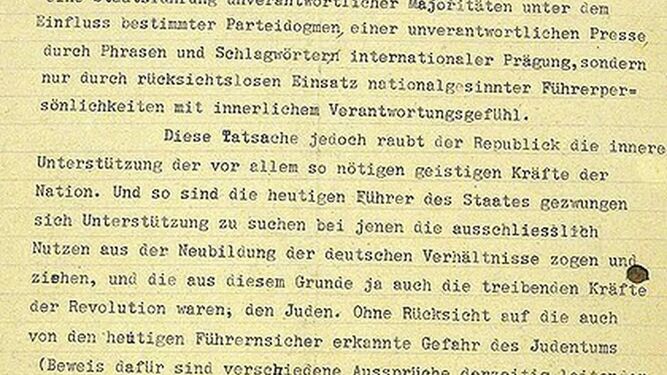 carta hitler cuestion judia
