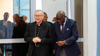 Cardenal Parolin y Jean-Michel Sama Lukonde