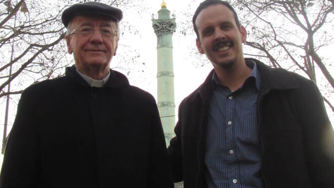 Mauricio López, con el cardenal Hummes