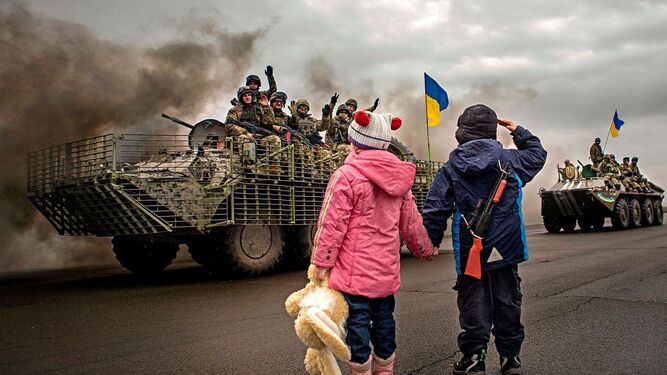 Niños en la guerra de Ucrania