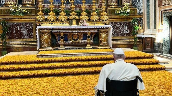 El Papa, en Santa María La Mayor, agradece a la Virgen por su viaje a Canadá