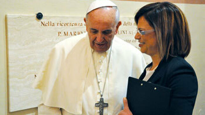 Francesca Di Maolo con el papa Francisco