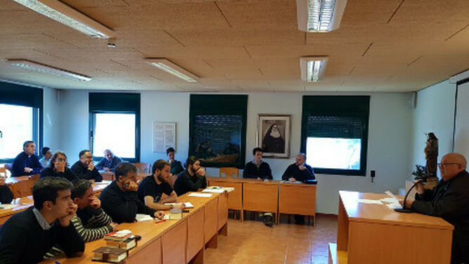 Mossèn Joan Llidó en los ejercicios a los seminaristas de Cataluña