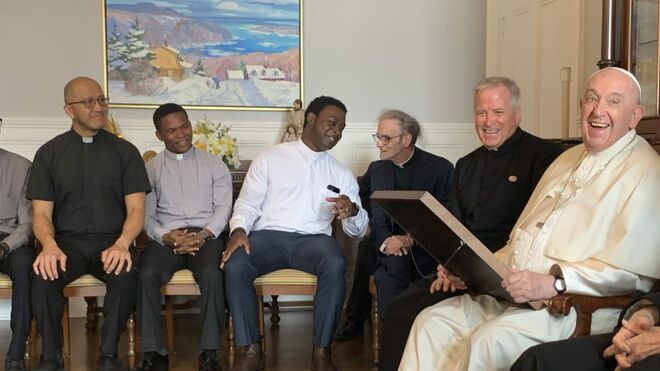 El Papa, con los jesuitas de Canadá
