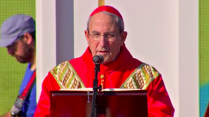El cardenal Marto, en el Monte do Gozo