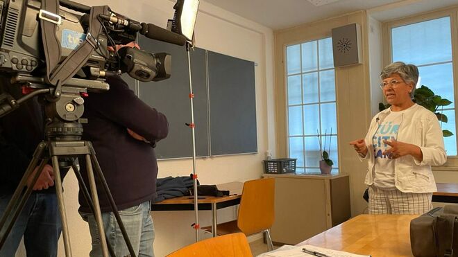 Grabaciones para 'Pueblo de Dios' (RTVE) desde la misión de Zúrich