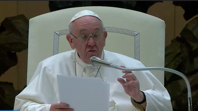 Francisco, durante su catequesis