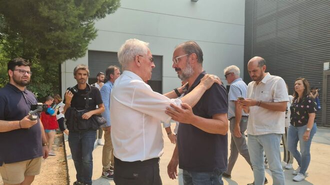 El obispo, con Javier Lambán