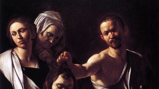 Salomé con la cabeza de Juan Bautista. Óleo de Caravaggio (1607)