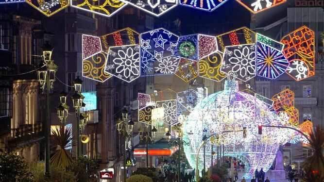 La Navidad en Vigo brillará este año una hora menos
