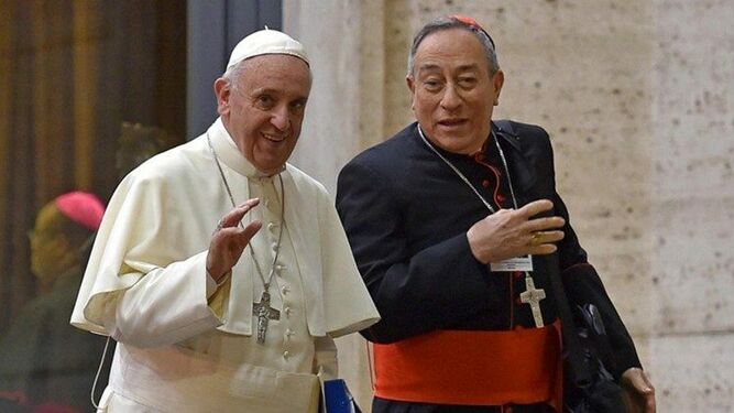 Francisco, con el cardenal Maradiaga