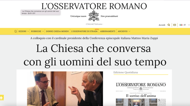 Zuppi en L'osservatore