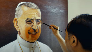 Zhang Yan, pintando al beato Juan Pablo I