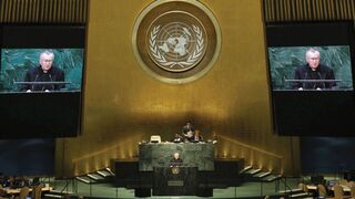 Parolin en la ONU, en 2016