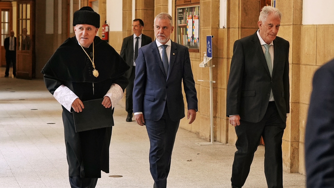 El rector Guibert, con el lehendakari, Íñigo Urkullu