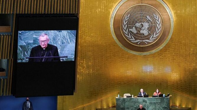 Cradenal Parolín en la ONU