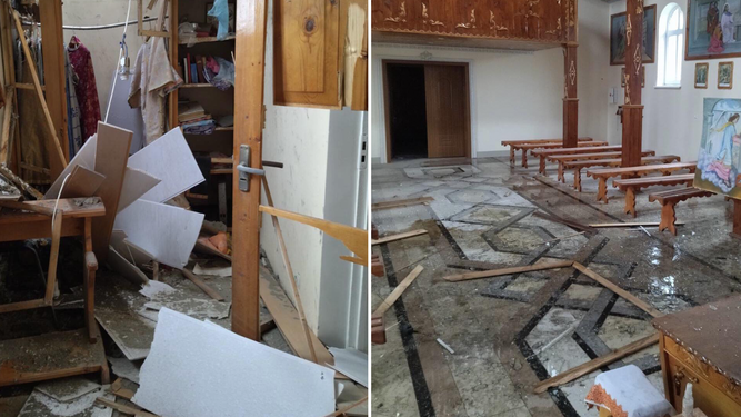 Templo destruido en Ucrania