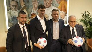 Jugadores de los equipos Lazio y Roma