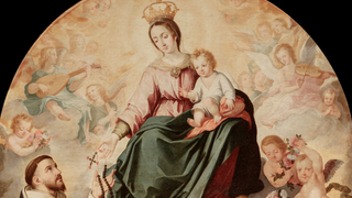 Virgen del rosario y Santo Domingo