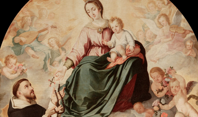 Virgen del rosario y Santo Domingo