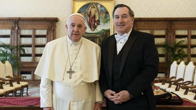 Joe Donnelly con el papa Francisco