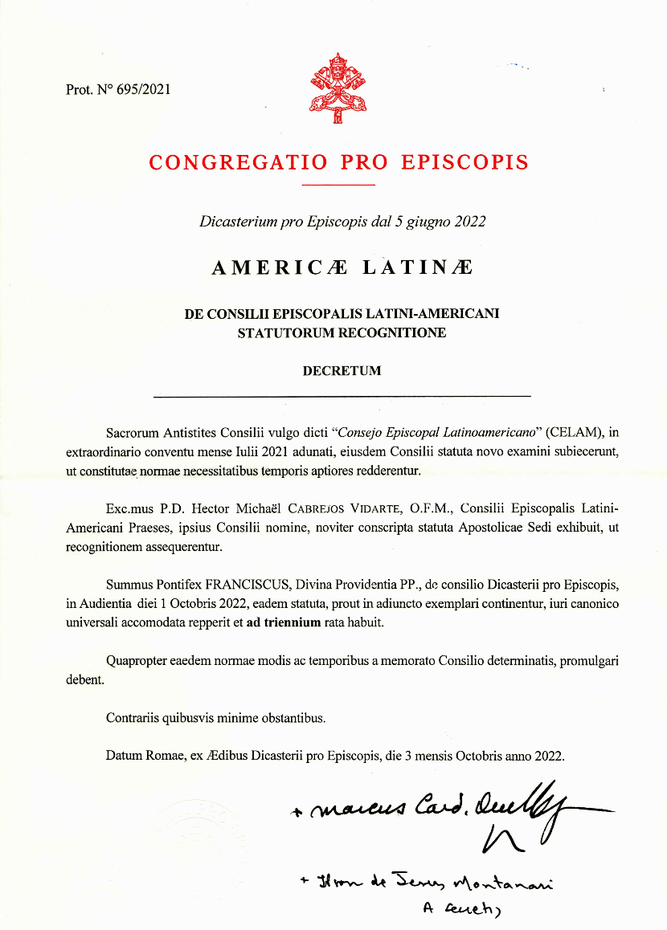 CELAM decreto