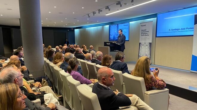 Santiago Portas, durante el acto de entrega de las ayudas del fondo Sabadell