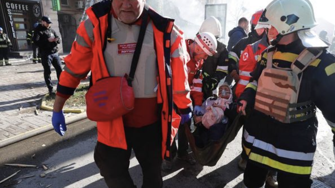 Víctimas de los ataques con drones en Kiev
